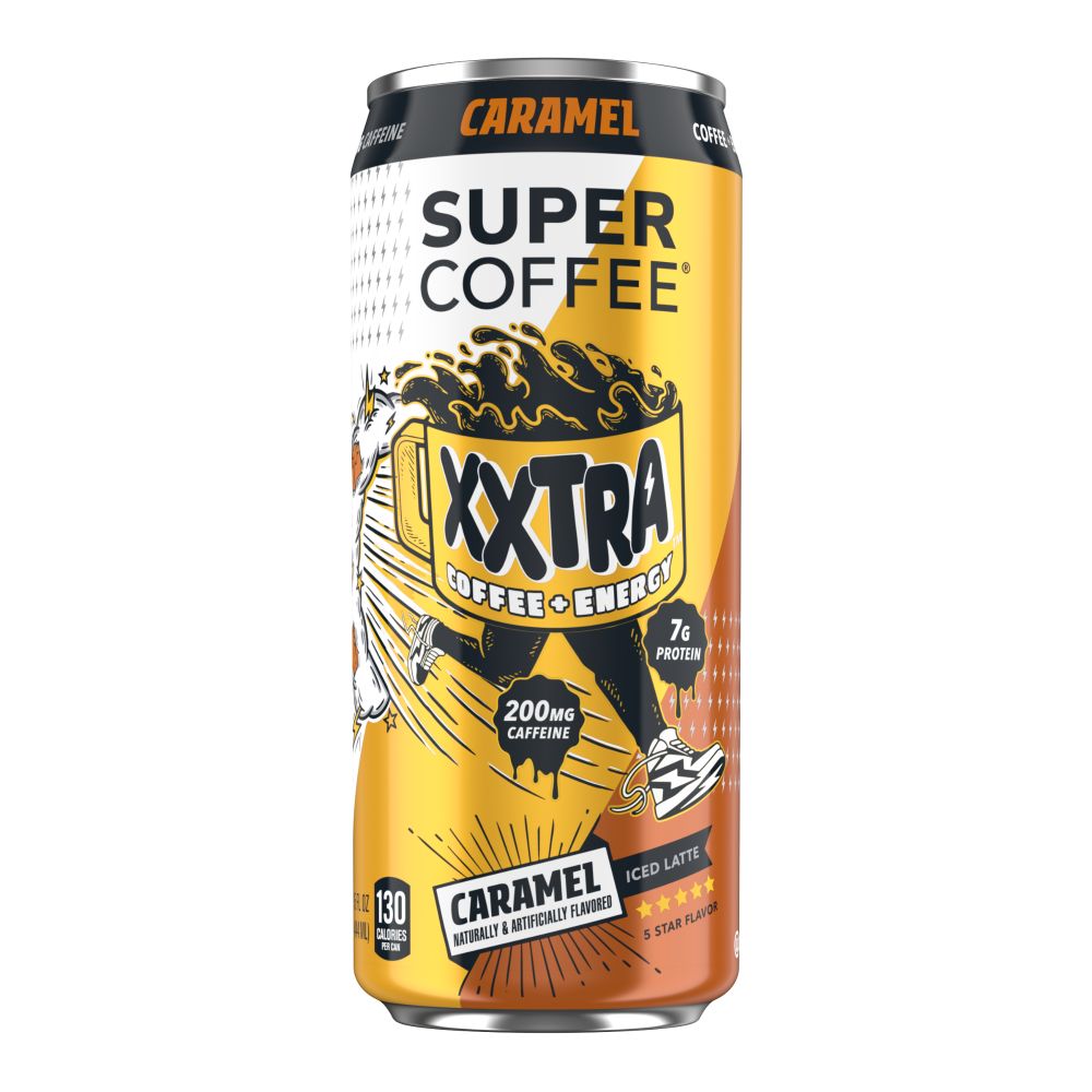 slide 3 of 3, Super Coffee Xxtra Caramel, 15 oz