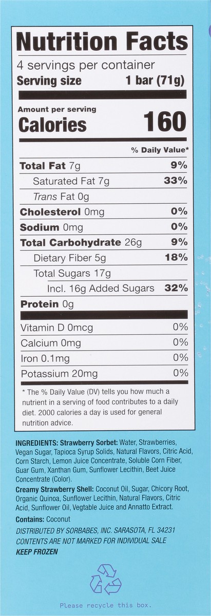 slide 2 of 13, Sorbabes Strawberry Crisp Sorbet Bars 4 - 2.7 fl oz Bars, 4 ct