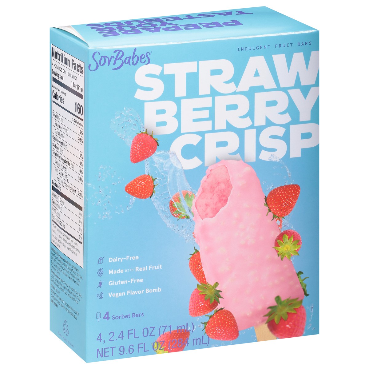 slide 13 of 13, Sorbabes Strawberry Crisp Sorbet Bars 4 - 2.7 fl oz Bars, 4 ct