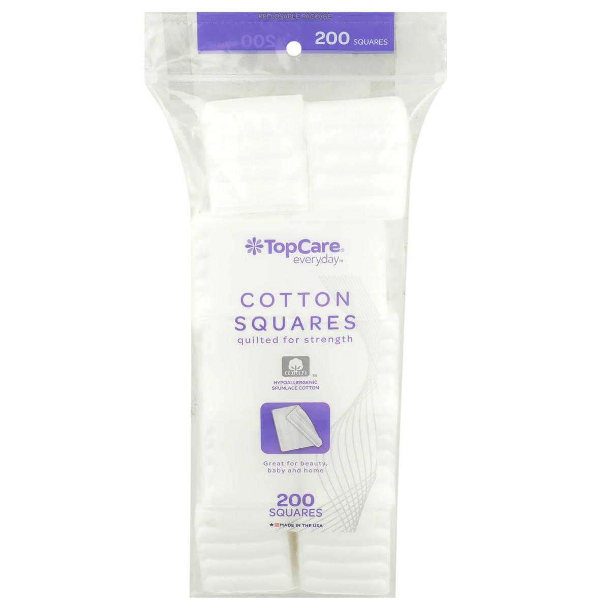 slide 1 of 1, ShopRite Top Care Cotton Square, 1 ct