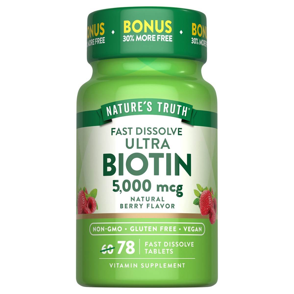 slide 1 of 4, Nature's Truth Natures Truth Fast Dissolve Biotin 5000Mg Tabs, 78 ct