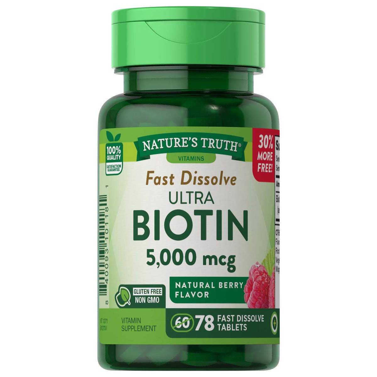 slide 1 of 4, Nature's Truth Natures Truth Fast Dissolve Biotin 5000Mg Tabs, 78 ct