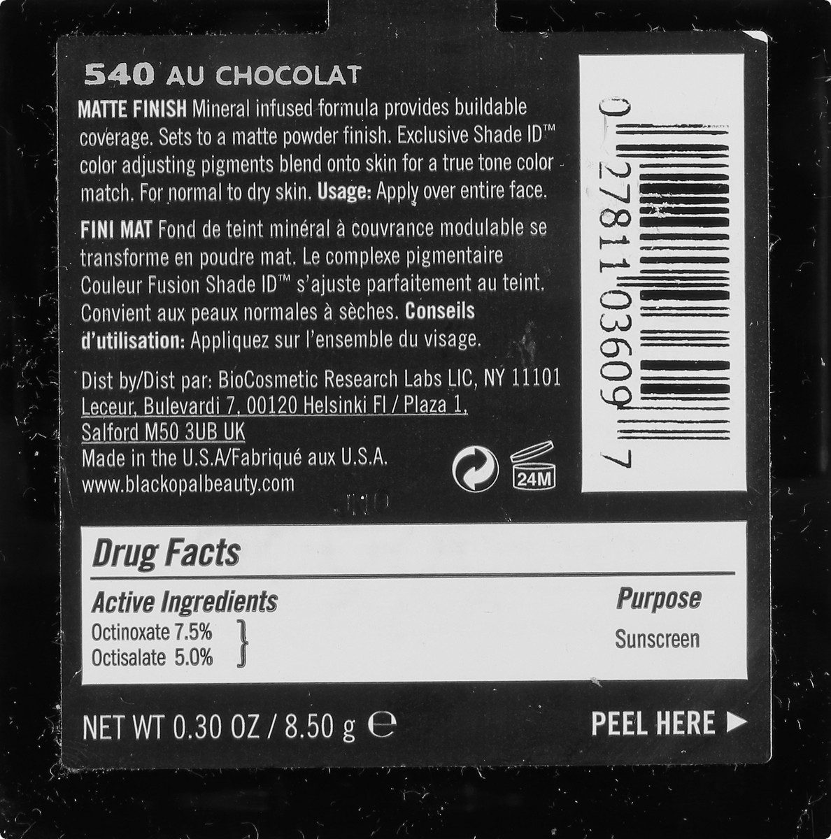 slide 6 of 12, BLK/OPL True Color Mineral Matte Creme Powder AU Chocolat 540 Broad Spectrum SPF 15 Foundation 0.3 oz, 1 ct