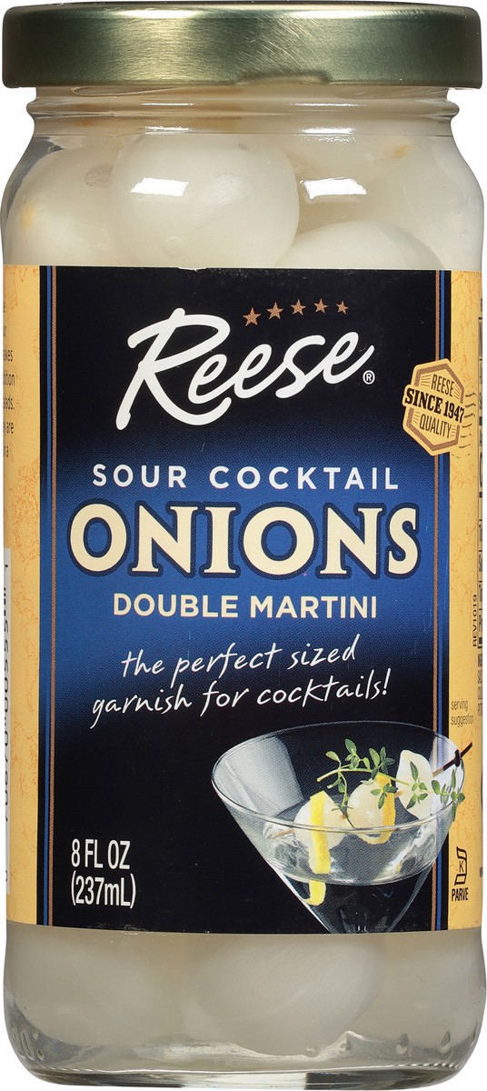 slide 5 of 9, Reese Double Martini Sour Cocktail Onions 8 fl oz, 8 oz