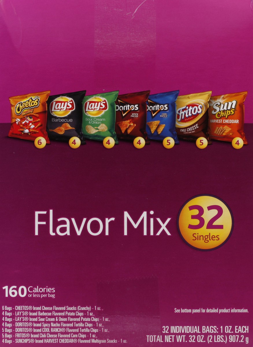 slide 2 of 5, Frito-Lay FritoLay Variety Pack Flavor Mix (32 - 1 Ounce) 32 Ounce 32 Pack Bag in Box, 32 oz