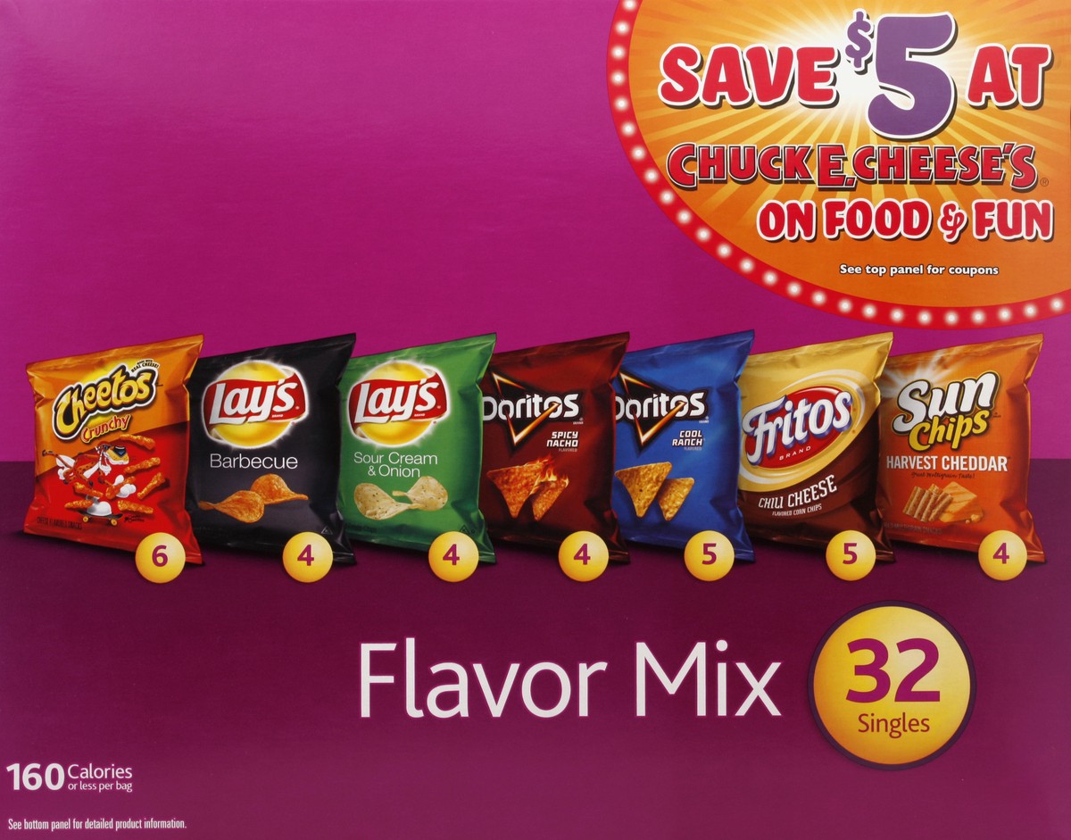 slide 3 of 5, Frito-Lay FritoLay Variety Pack Flavor Mix (32 - 1 Ounce) 32 Ounce 32 Pack Bag in Box, 32 oz