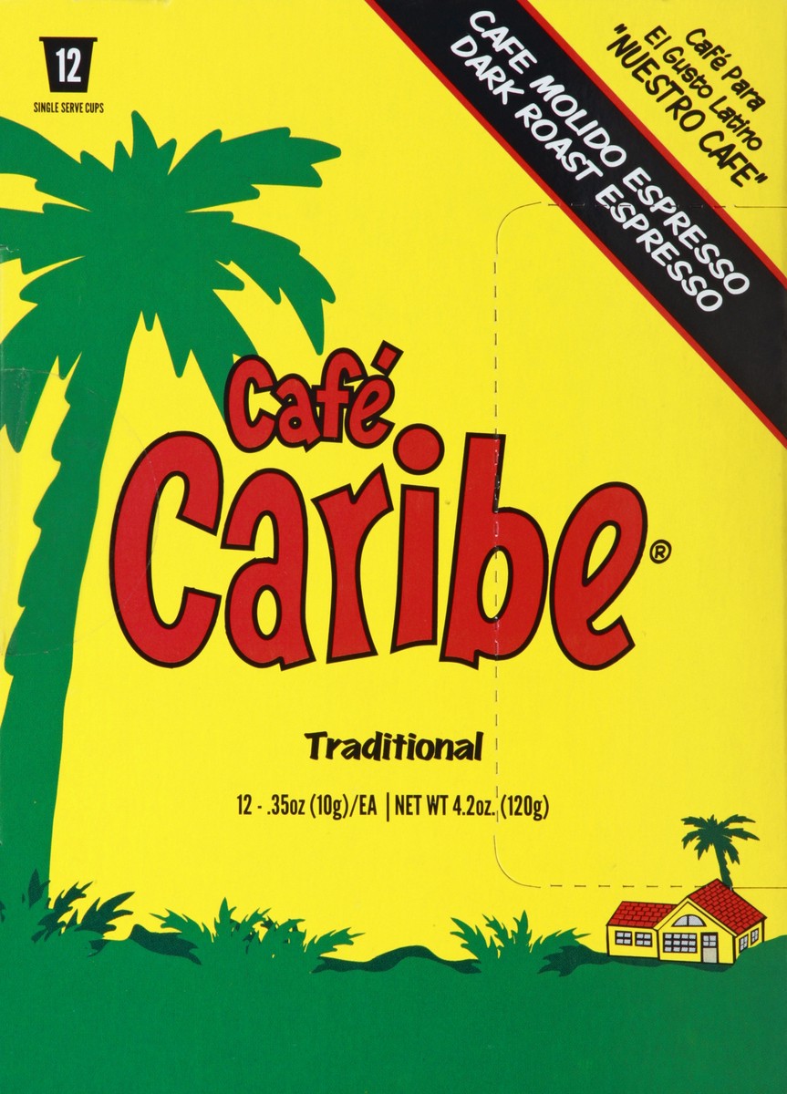 slide 9 of 11, Cafe Caribe Dark Roast Espresso Traditional Single Serve Cups Coffee - 12 ct, 12 ct