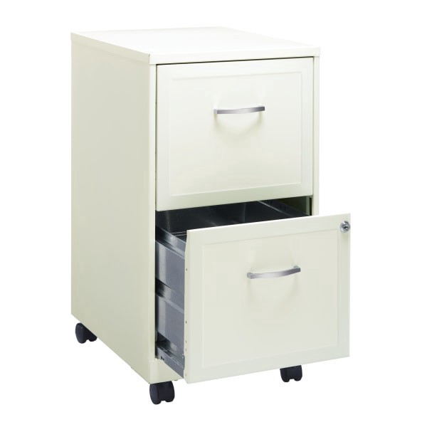 slide 5 of 8, Realspace 18''D 2-Drawer Metal Mobile Vertical File Cabinet, Pearl White, 1 ct