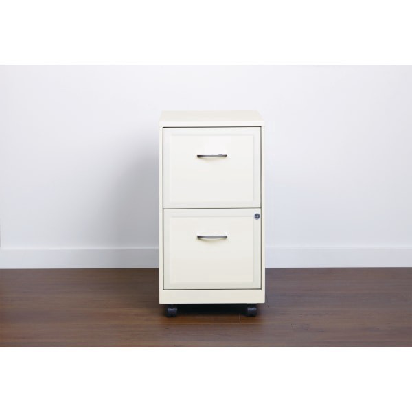 slide 2 of 8, Realspace 18''D 2-Drawer Metal Mobile Vertical File Cabinet, Pearl White, 1 ct