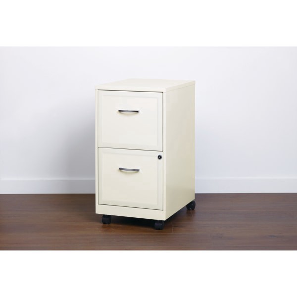 slide 4 of 8, Realspace 18''D 2-Drawer Metal Mobile Vertical File Cabinet, Pearl White, 1 ct