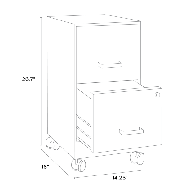 slide 3 of 8, Realspace 18''D 2-Drawer Metal Mobile Vertical File Cabinet, Pearl White, 1 ct