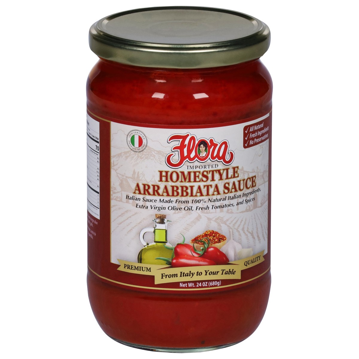 slide 4 of 9, Flora Imported Homestyle Arrabbiata Sauce 24 oz, 24 oz