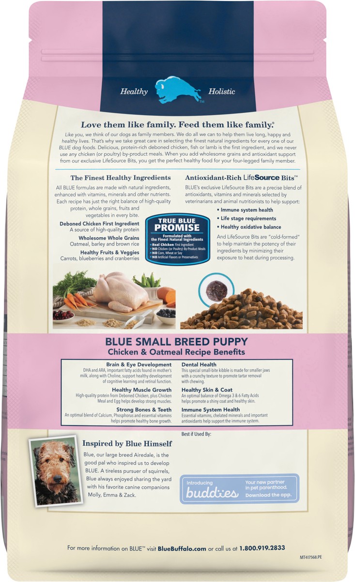 slide 4 of 8, Blue Buffalo Life Protection Formula Small Breed Puppy Dry Dog Food with DHA, Vital Nutrients & Antioxidants, Made with Natural Ingredients, Chicken & Oatmeal Recipe, 5-lb Bag, 5 lb