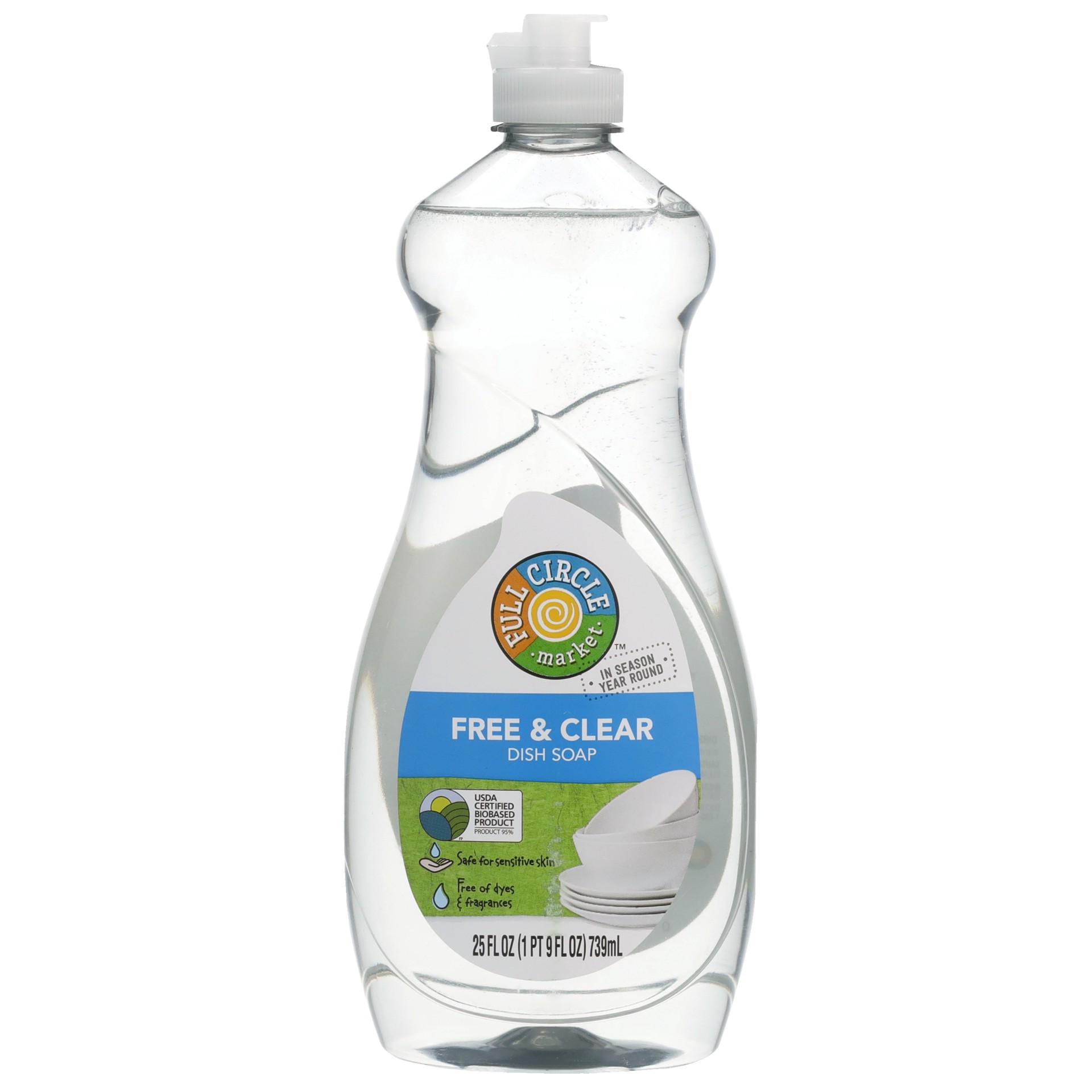 slide 1 of 1, Full Circle Market Full Circle Free/Clear Dish Detergent, 25 oz