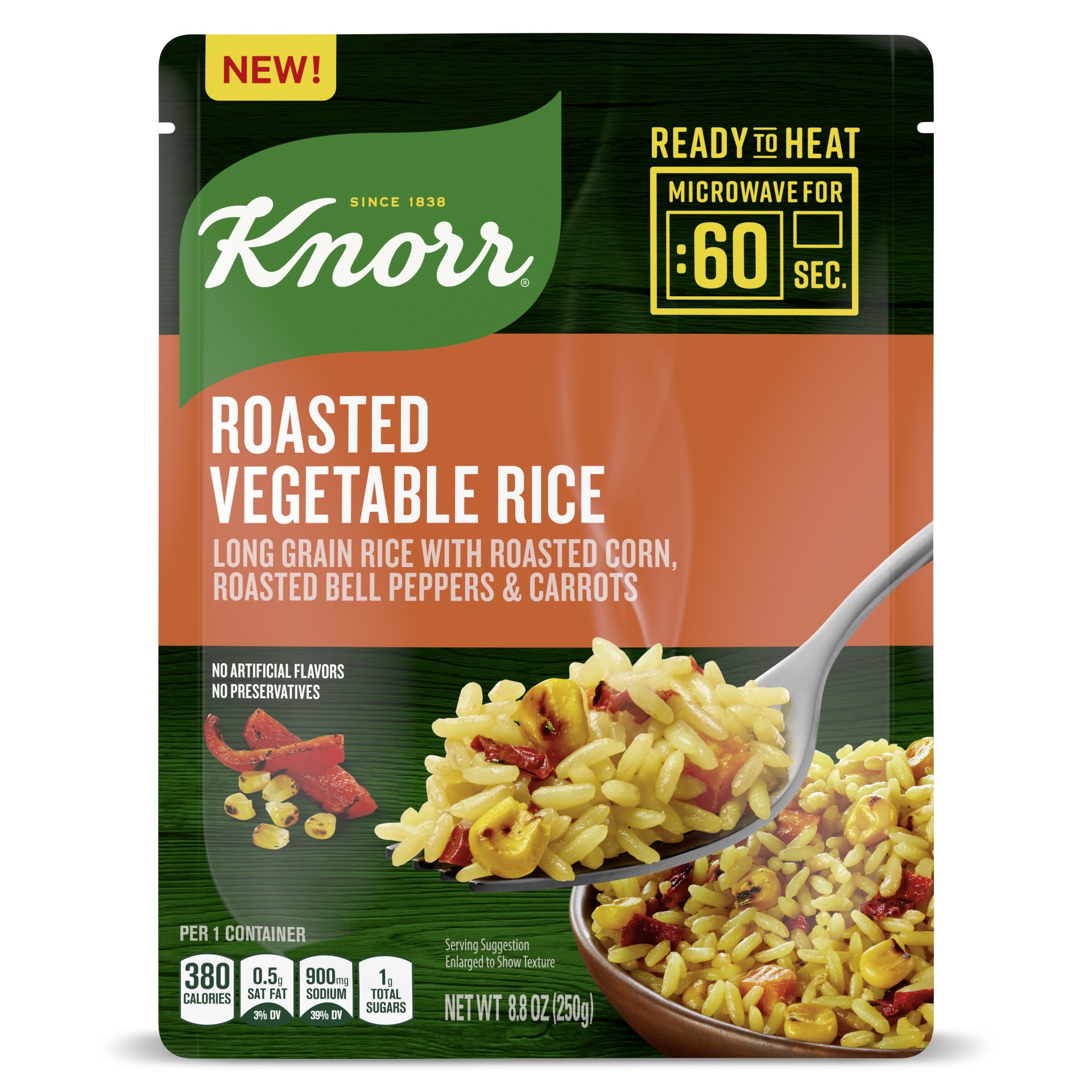 slide 1 of 1, Knorr Roasted Vegetable Microwave Rice, 8.8 oz