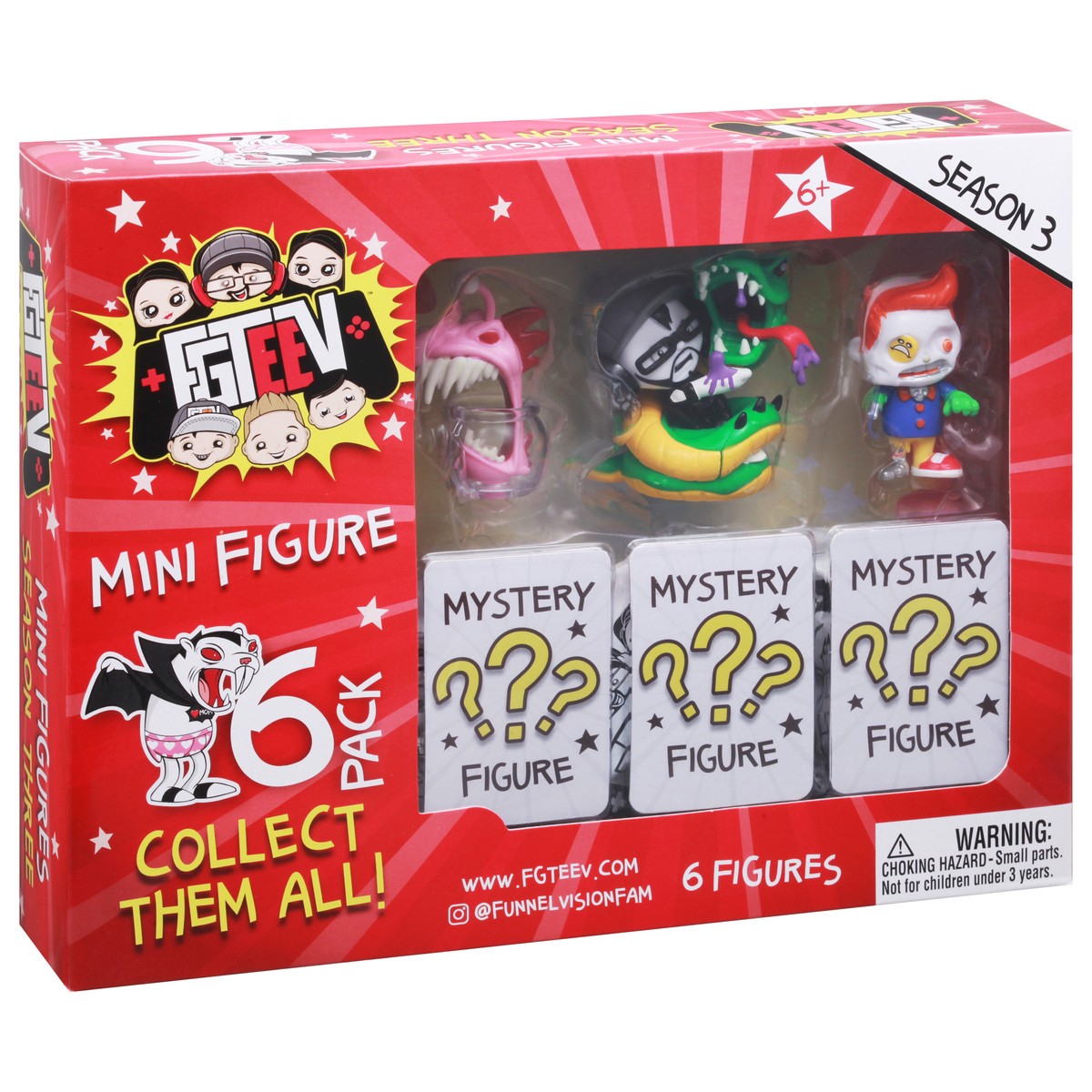 slide 2 of 3, FGTeeV Mini Figure 6+ Toys 1 ea, 2.5 in, 6 ct