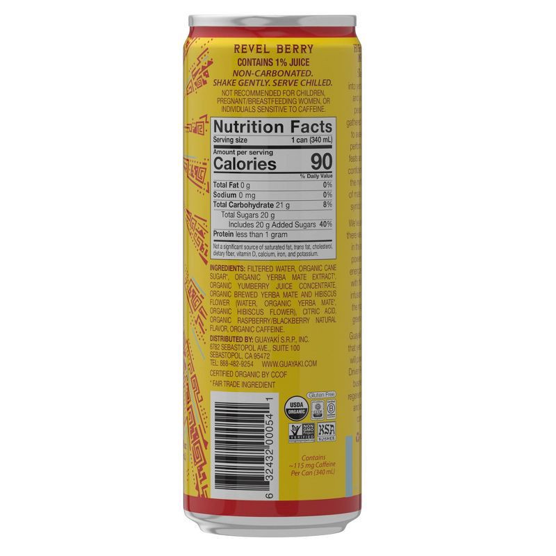 slide 5 of 6, Guayaki Yerba Mate Revel Berry- 11.5 fl oz, 11.5 oz