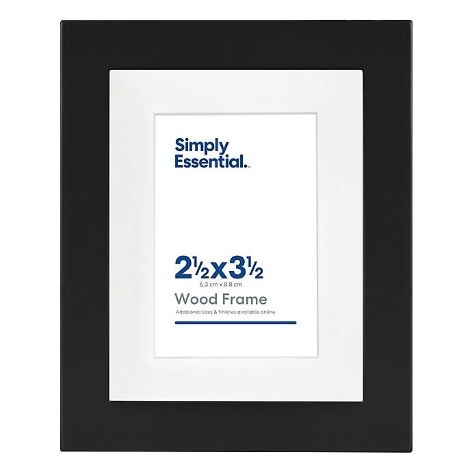 slide 1 of 2, Simply Essential Gallery Matted Wood Picture Frame - Black, 2 in x 3 in