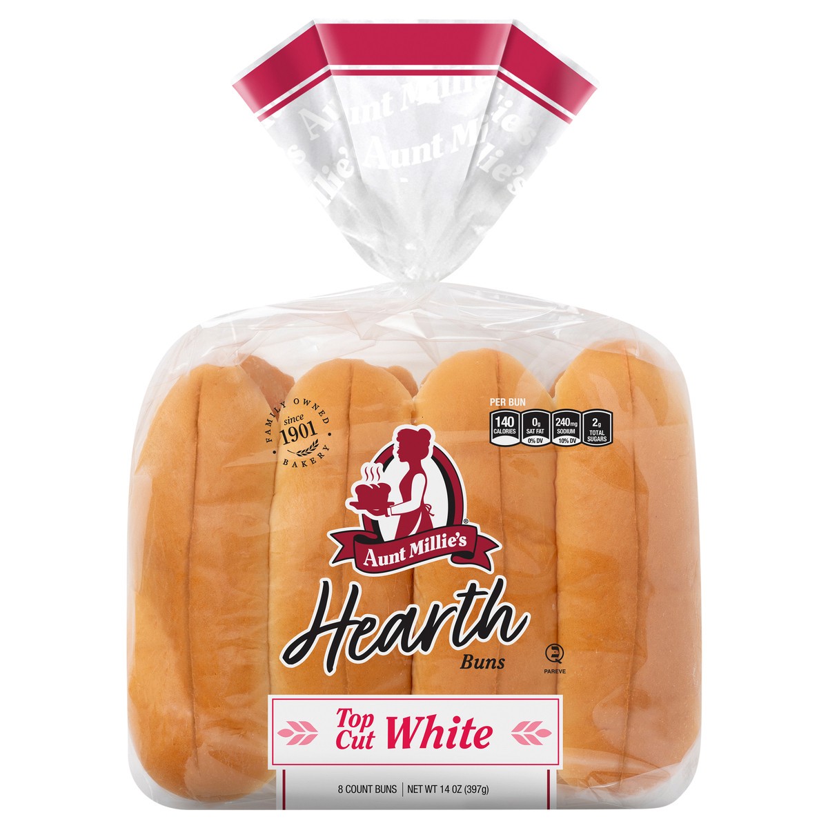 slide 1 of 29, Aunt Millie's Hearth Top Cut White Hot Dog Buns 8 ct, 8 ct