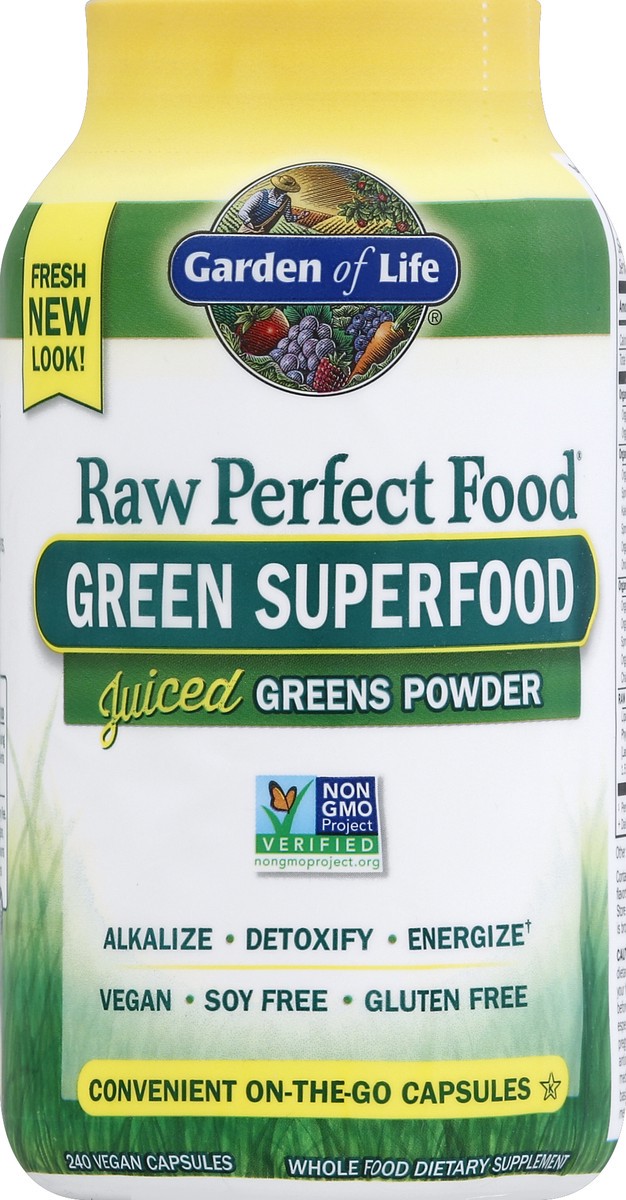 slide 2 of 2, Garden of Life Raw Perfect Food Green Superfood Capsules, 240 ct