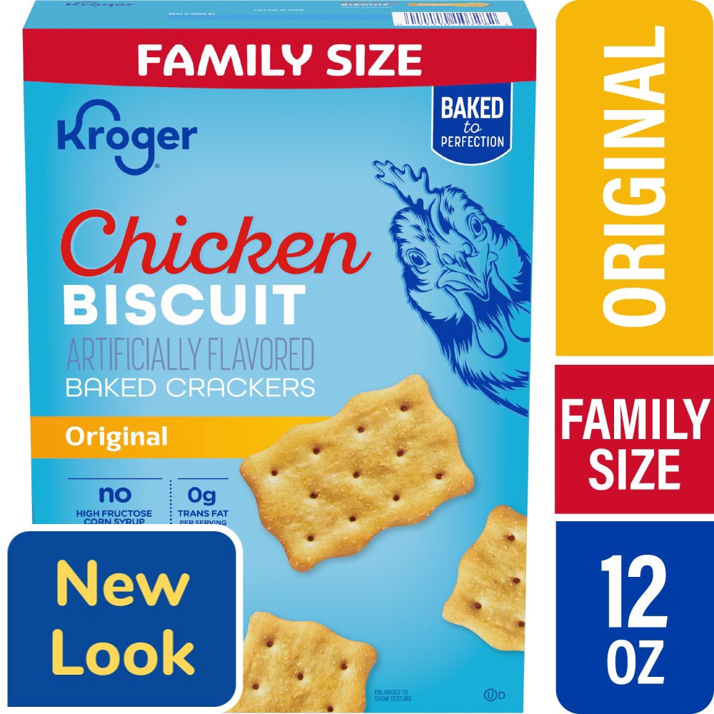 slide 3 of 5, Kroger Family Size Chicken Biscuit Baked Crackers, 12 oz