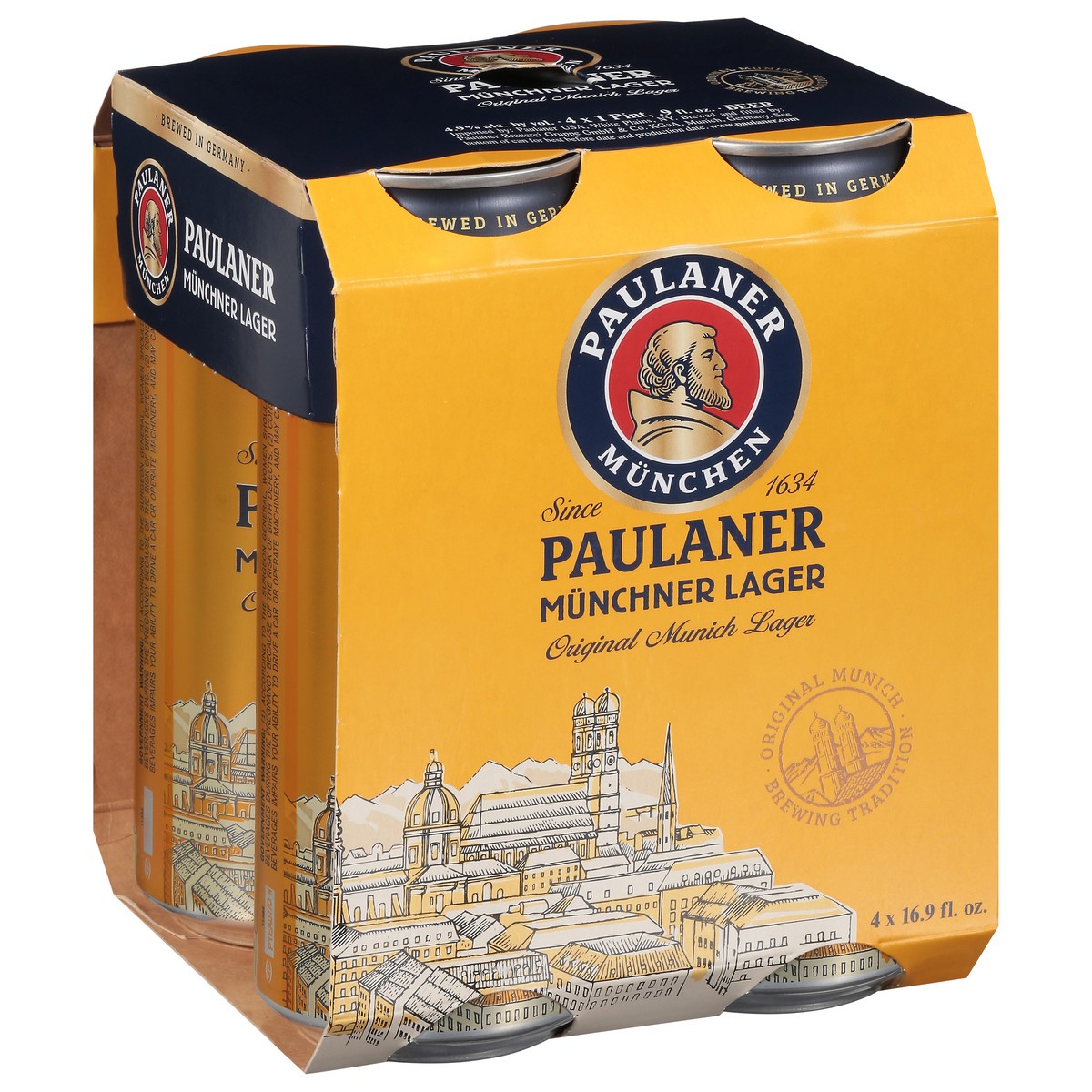 slide 2 of 9, Paulaner Munich Lager Original Beer 4 - 16.9 fl oz Cans, 4 ct; 16.9 fl oz