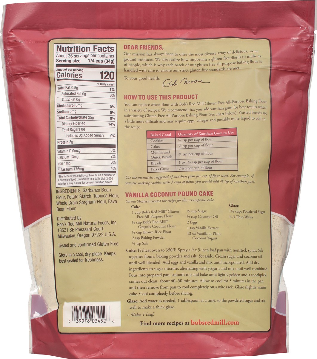 slide 5 of 9, Bob's Red Mill All-Purpose Gluten Free Baking Flour 44 oz, 