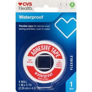 slide 1 of 1, Cvs Health Easy Tear Waterproof Adhesive Tape, 1 In X 5 Yd, 1 ct