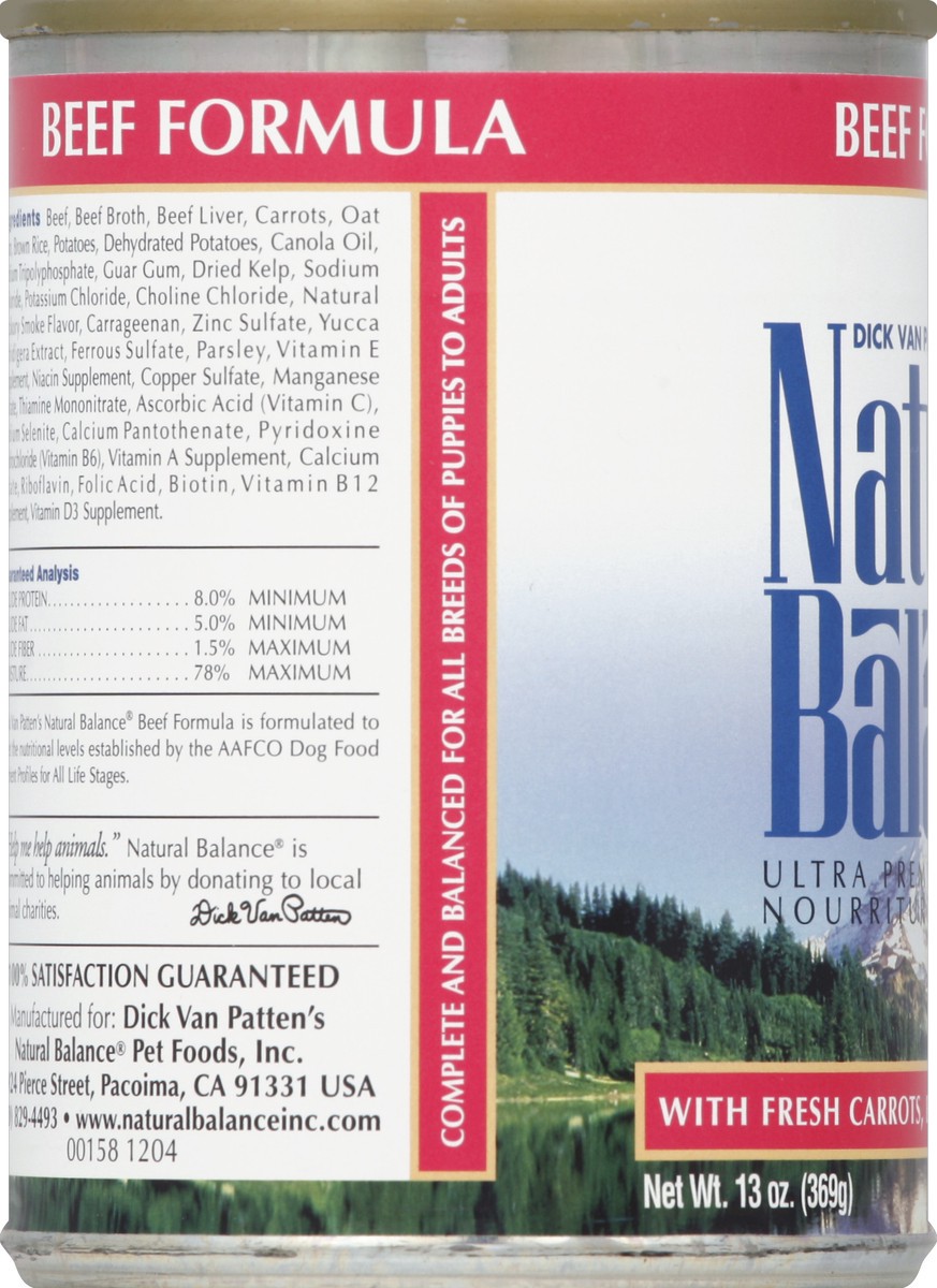 slide 6 of 6, Natural Balance Ultra Premium Beef Formula Canned Dog Food, 13 oz