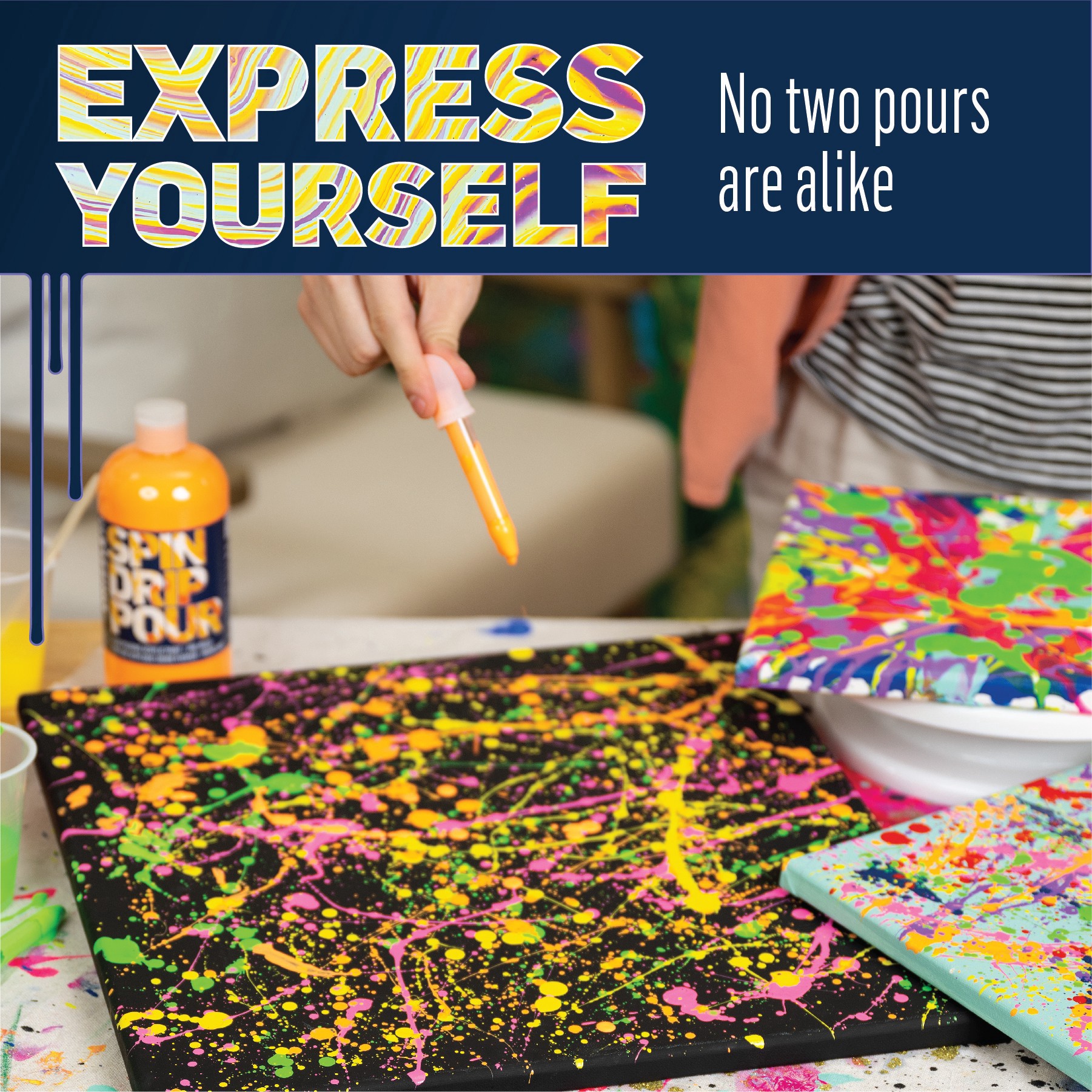 slide 3 of 11, Folkart Drizzle 4 Color Neon Paint Set, 4.6 fl oz