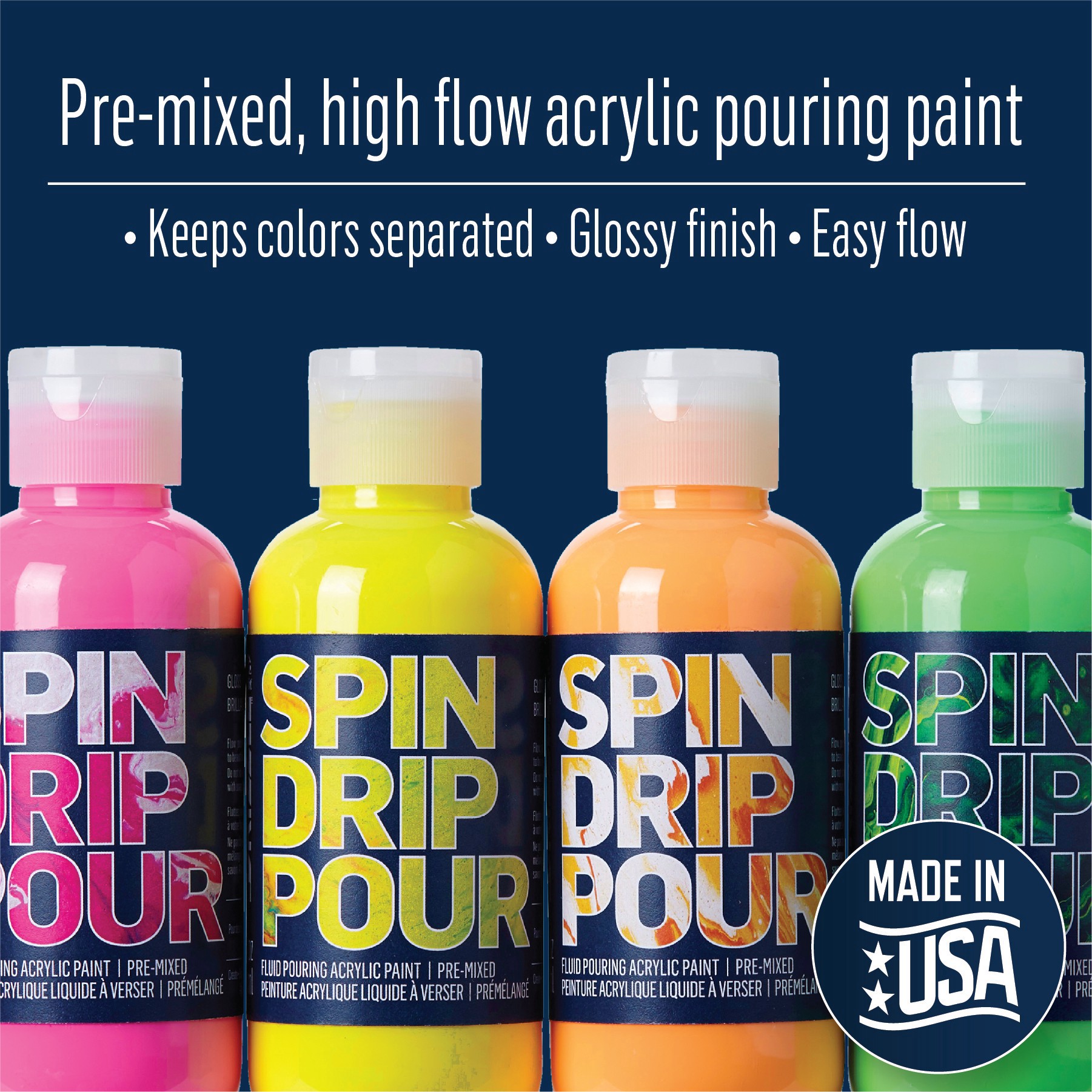 slide 6 of 11, Folkart Drizzle 4 Color Neon Paint Set, 4.6 fl oz