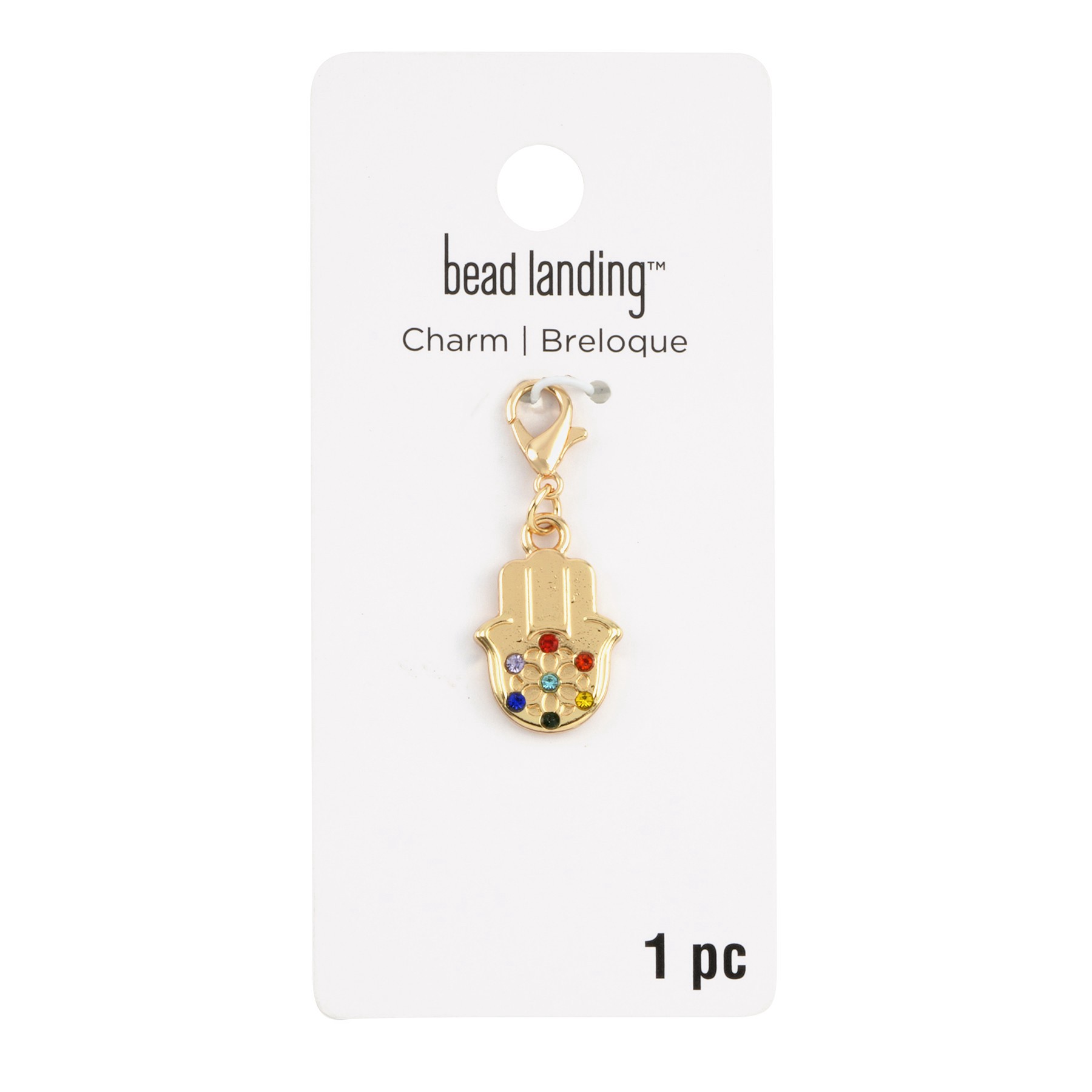 slide 2 of 3, Gold Hamsa Charm By Bead Landing, 14 mm charm size