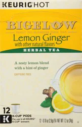 Bigelow Lemon Ginger Herbal Tea Caffeine Free 12 K-Cup Pods