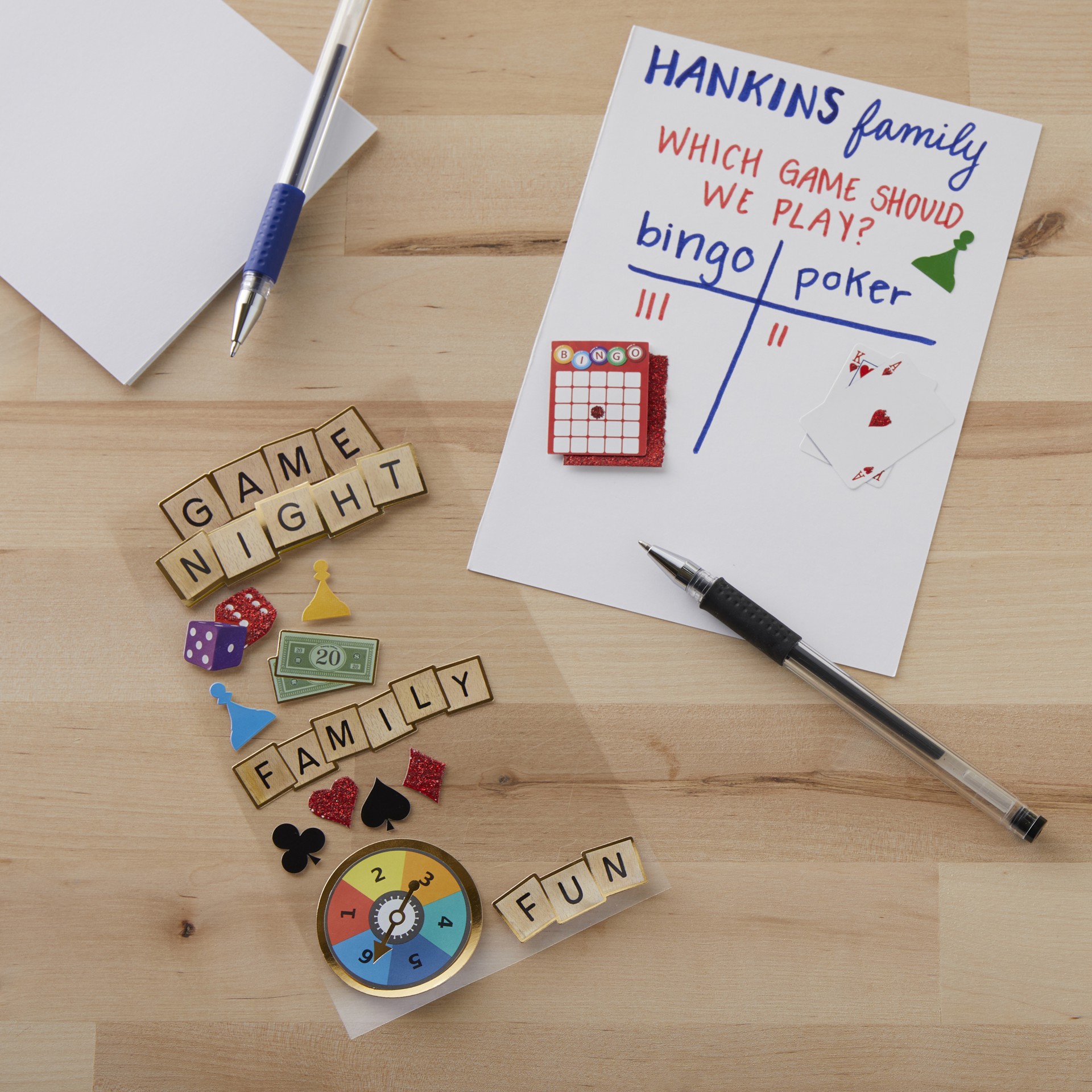 slide 6 of 6, Game Night Dimensional Stickers By Recollections, 3.875 in x 6.875 in