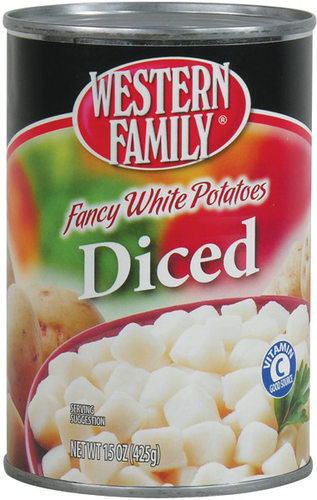 slide 1 of 1, Western Family Fancy White Potatoes Diced, 15 oz