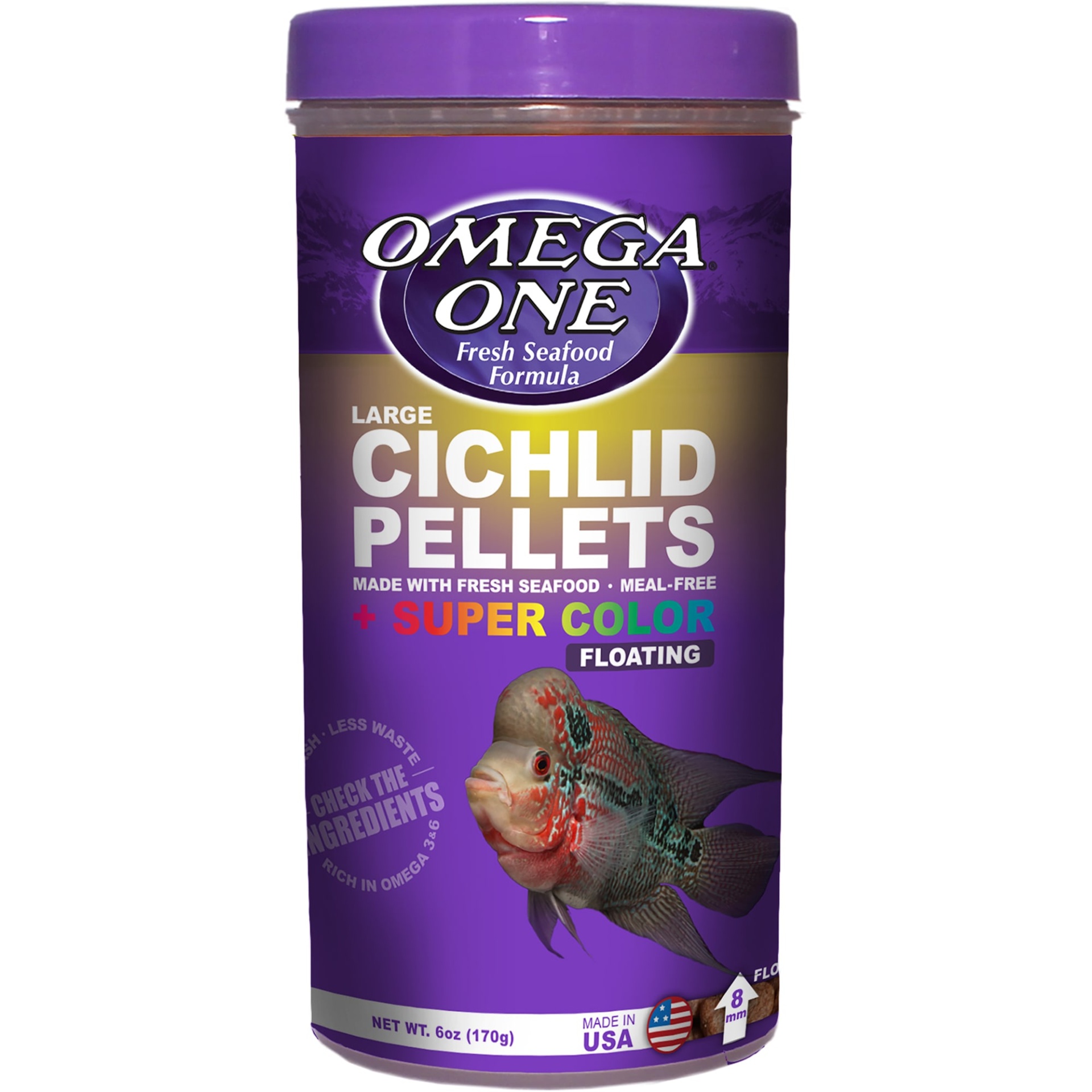 slide 1 of 1, Omega One Cichlid Floating Pellets, 6 oz