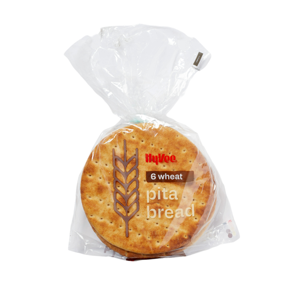 slide 1 of 1, Hy-Vee Pita Wheat 6ct, 16.8 oz