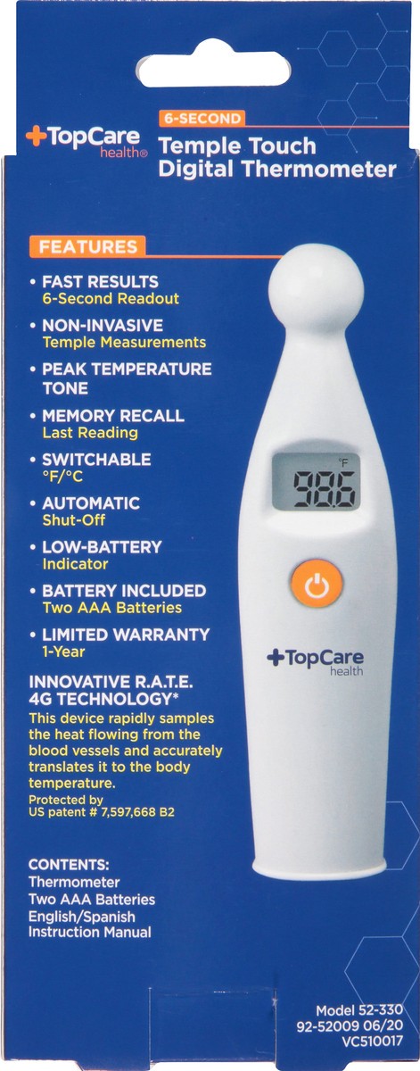 slide 3 of 9, TopCare Health Digital Temple Touch Thermometer 1 ea, 1 ct