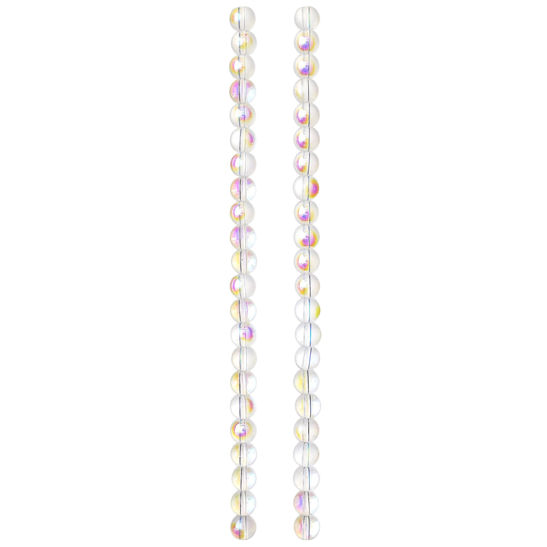 slide 2 of 3, Crystal Aurora Borealis Faceted Glass Round Beads, 8mm By Bead Landing, 8mm