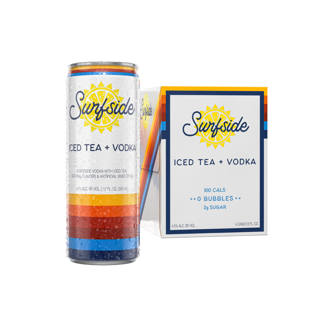 slide 1 of 6, Surfside Iced Tea + Vodka 4 - 12 fl oz Cans, 4 ct