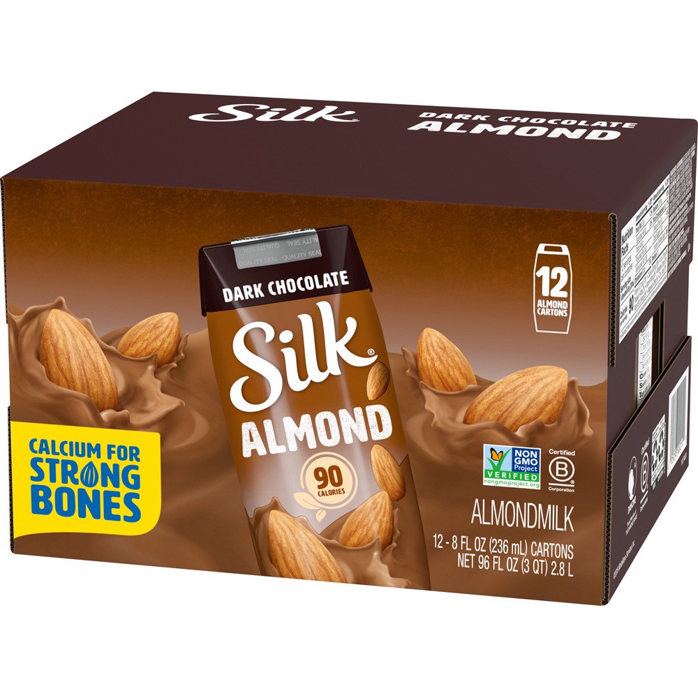 slide 7 of 8, Silk Dark Chocolate Almondmilk 12-8 fl. oz. Aseptic Packs, 12 ct