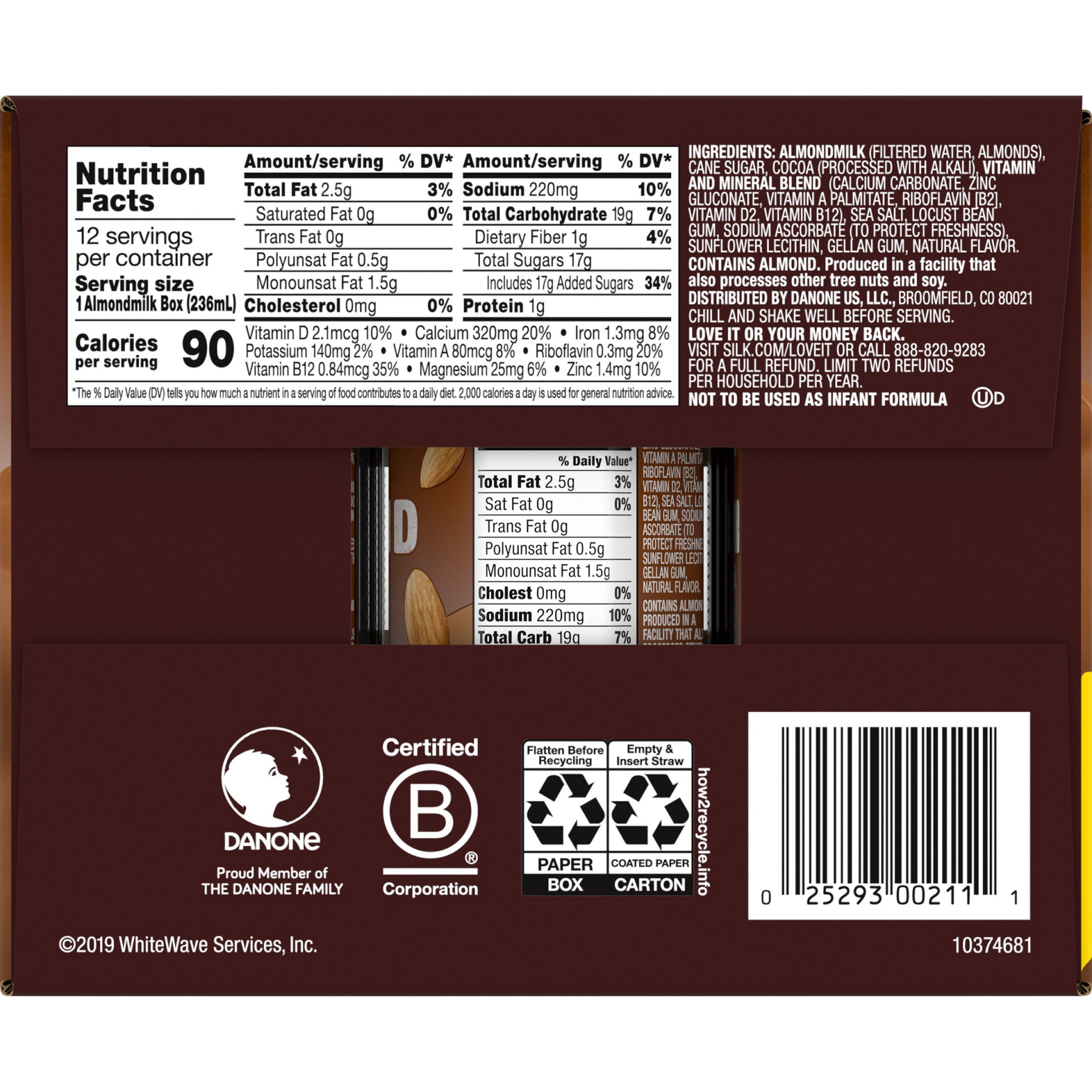 slide 8 of 8, Silk Dark Chocolate Almondmilk 12-8 fl. oz. Aseptic Packs, 12 ct