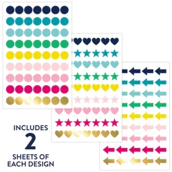 At-A-Glance Simplified System Shapes Sticker Pack, Set Of 6 Sheets
