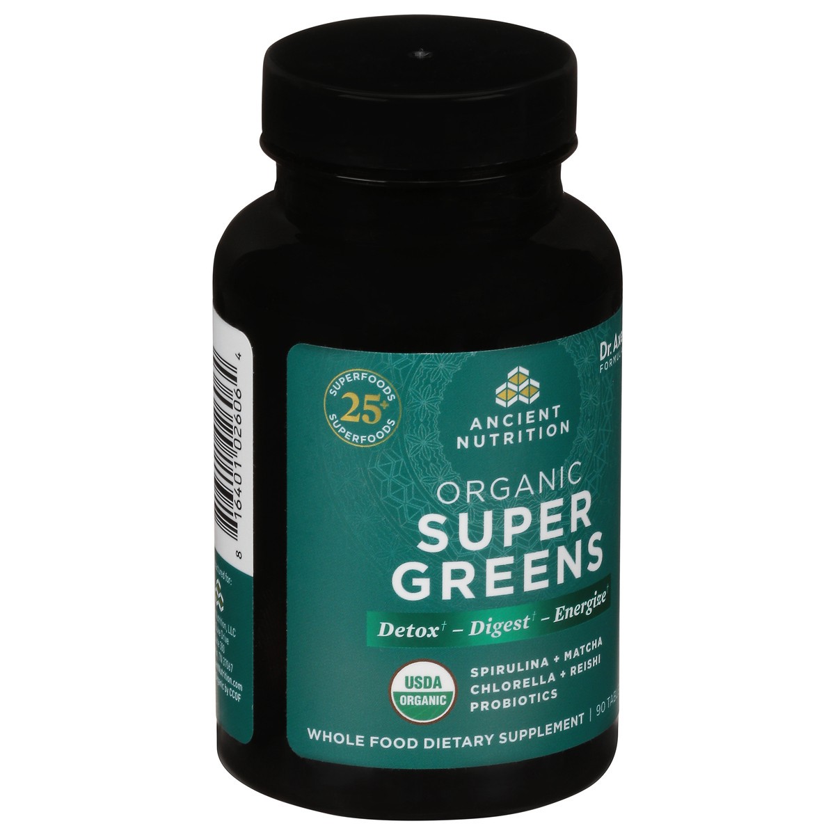 slide 5 of 9, Ancient Nutrition Organic Super Greens Tablets, 1 ct