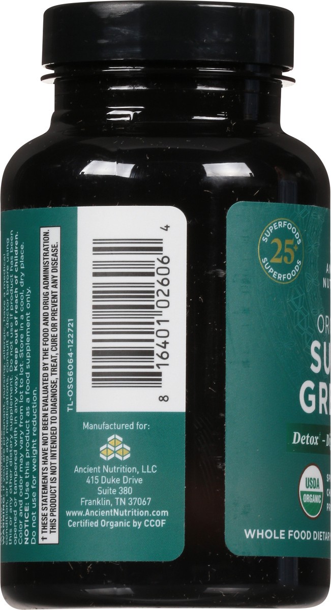 slide 3 of 9, Ancient Nutrition Organic Super Greens Tablets, 1 ct