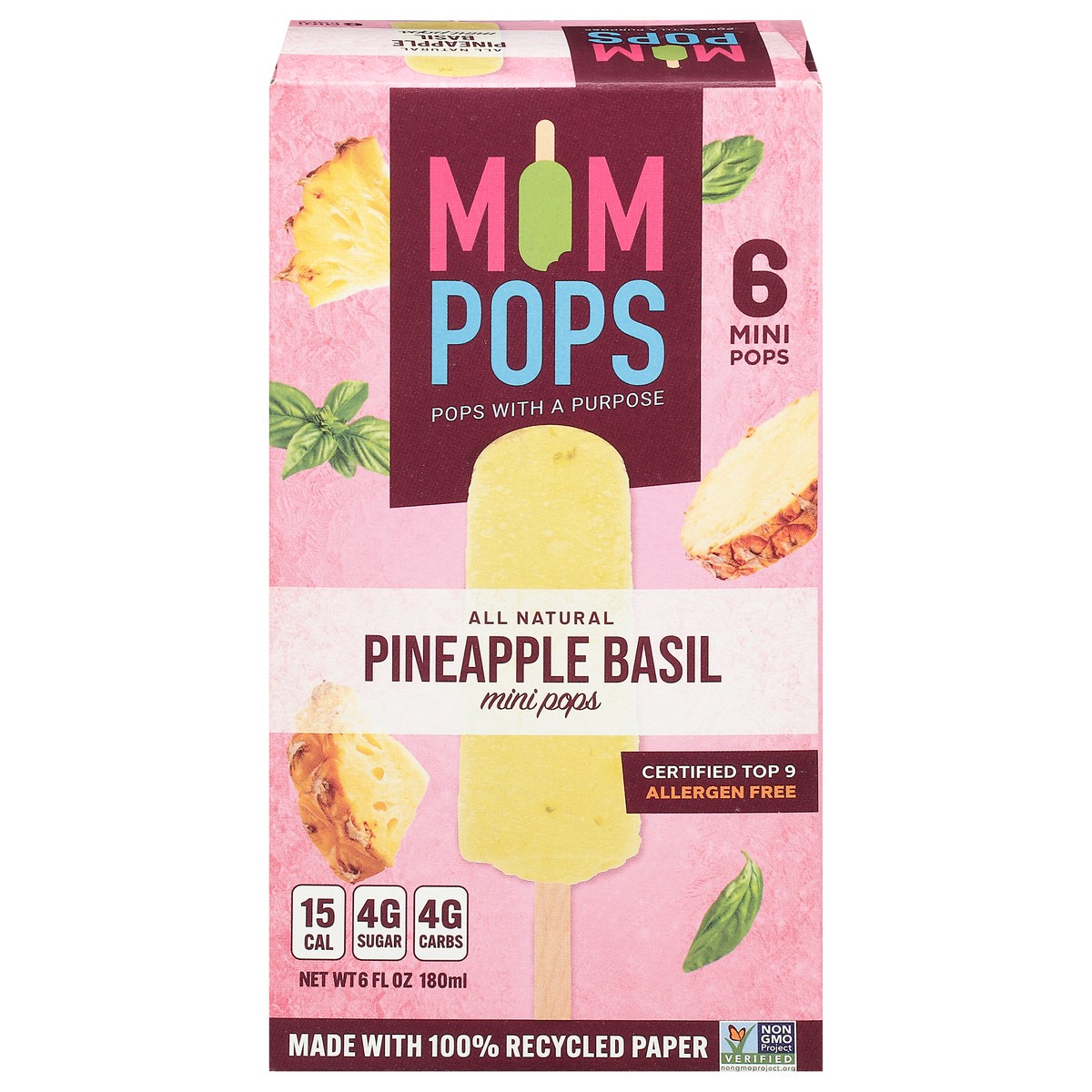 slide 13 of 14, Mompops Pineapple Basil Pops Mini 6 ea, 6 ct