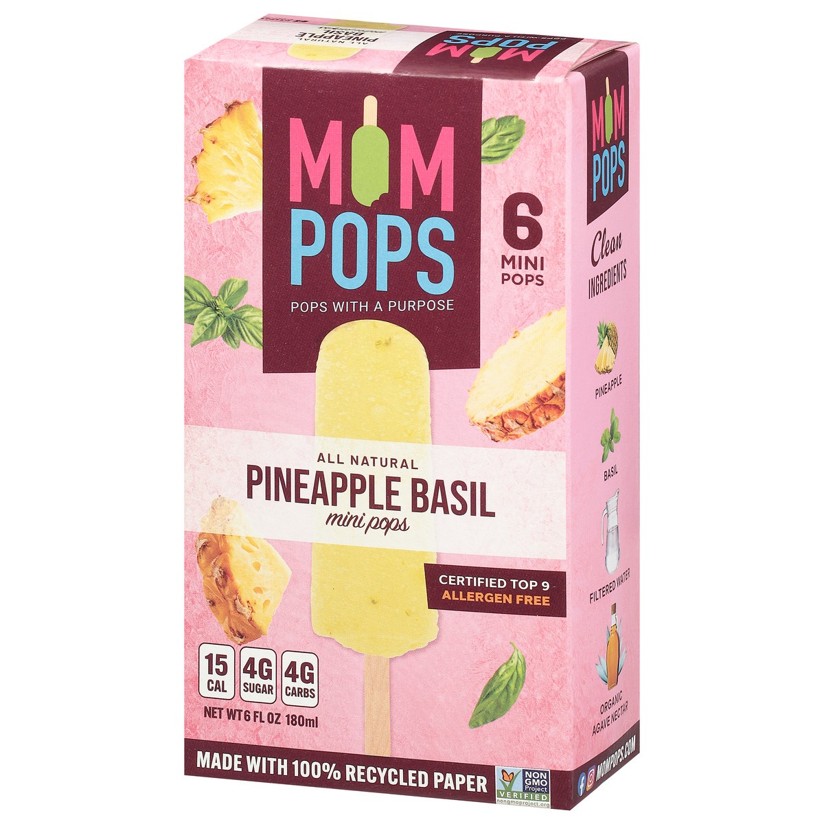 slide 8 of 14, Mompops Pineapple Basil Pops Mini 6 ea, 6 ct