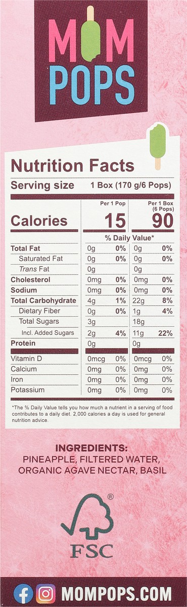 slide 11 of 14, Mompops Pineapple Basil Pops Mini 6 ea, 6 ct