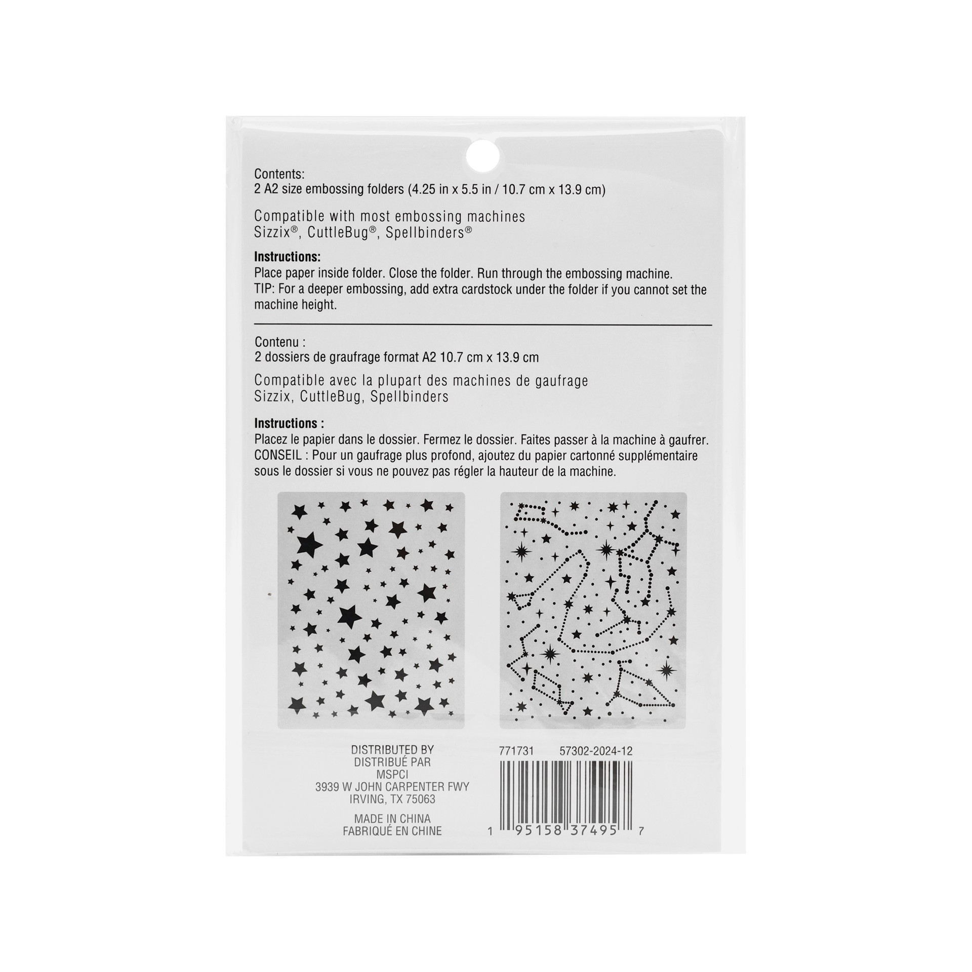 slide 2 of 5, Celestial Embossing Folders Set By Recollections, 4.25 in x 5.5 in