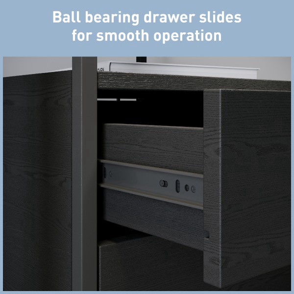 slide 4 of 8, Realspace® Rezio 16""D Mobile 2-Drawer Storage Cabinet, Black, 1 ct